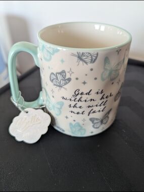 RESERVED Inspirational Butterfly Ceramic Mug She Will Not Fail